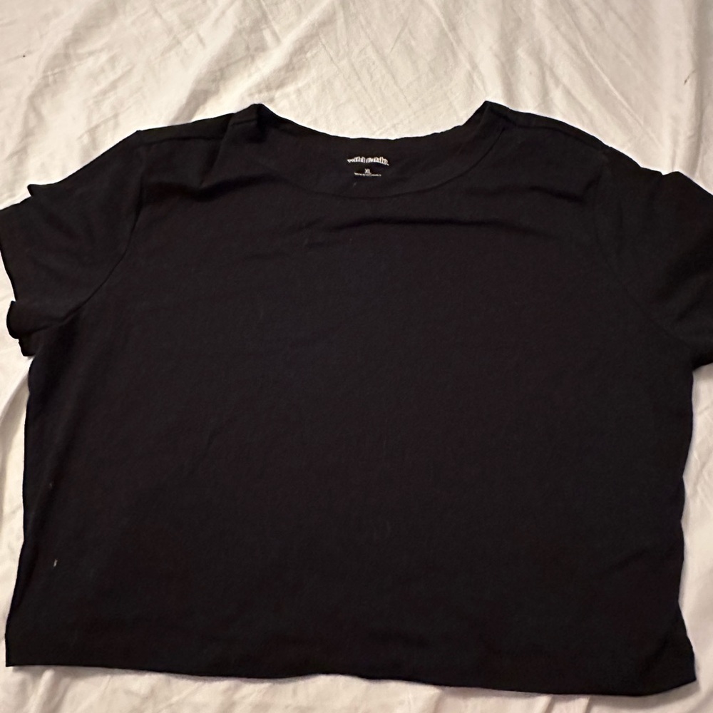 Wild Fable Black Boxy Crop T-Shirt